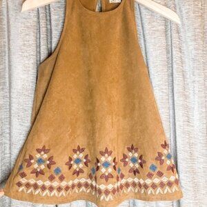 Hollister Faux Suede Embroidered Sleeveless Top